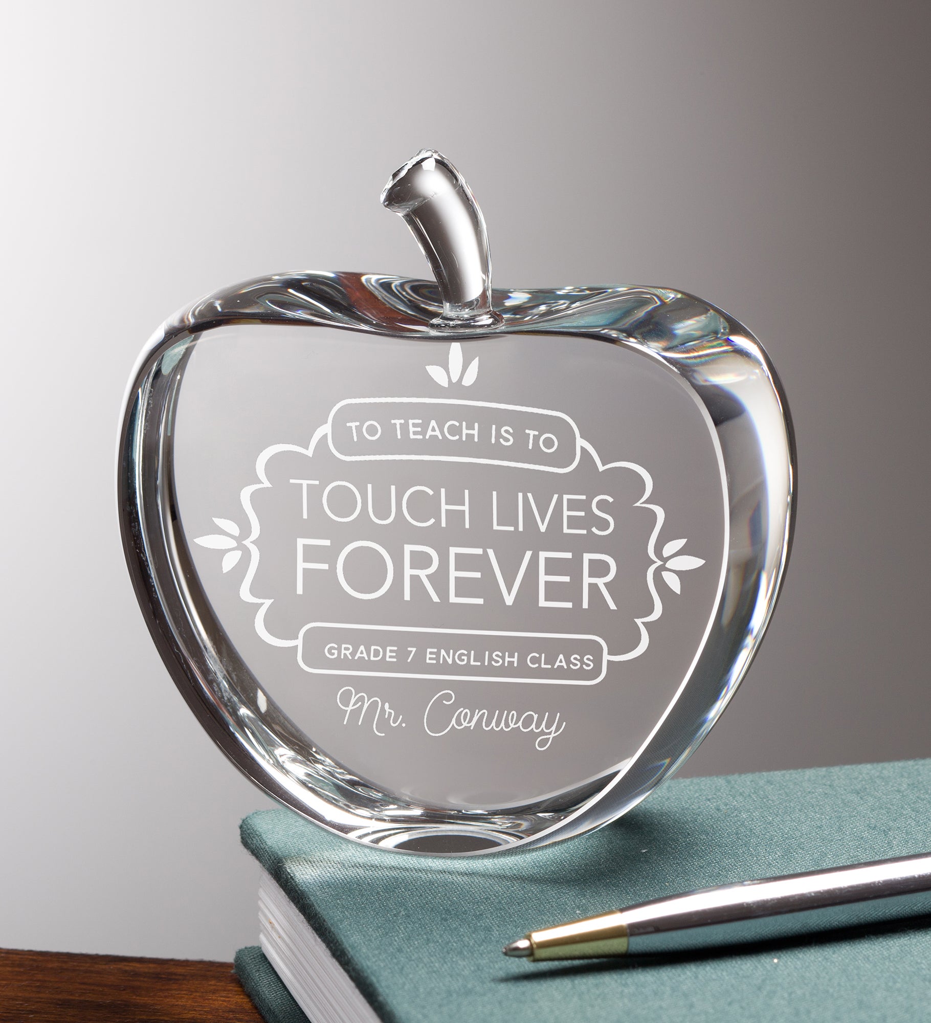 Teaching Touches Lives Personalized Crystal Apple Keepsake